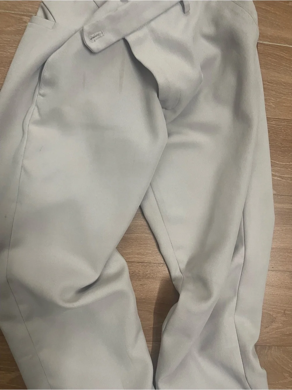 Men's Light Gray Tailored Dress Pants